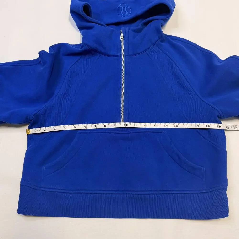 Lululemon Scuba Hoodie Womens XS/S Blue 1/2 Zip Cropped Pullover Thumbholes